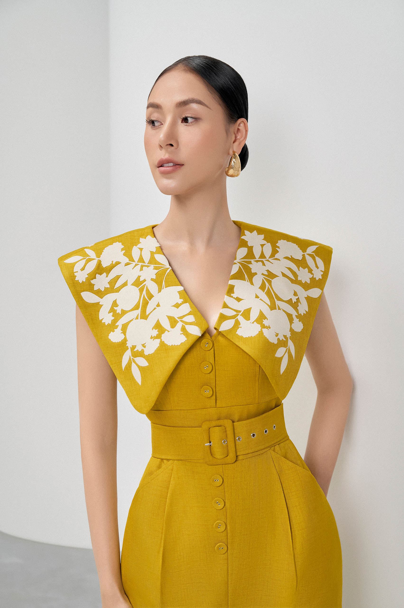 Gold Nuggets Square Collar Dress - Image 4