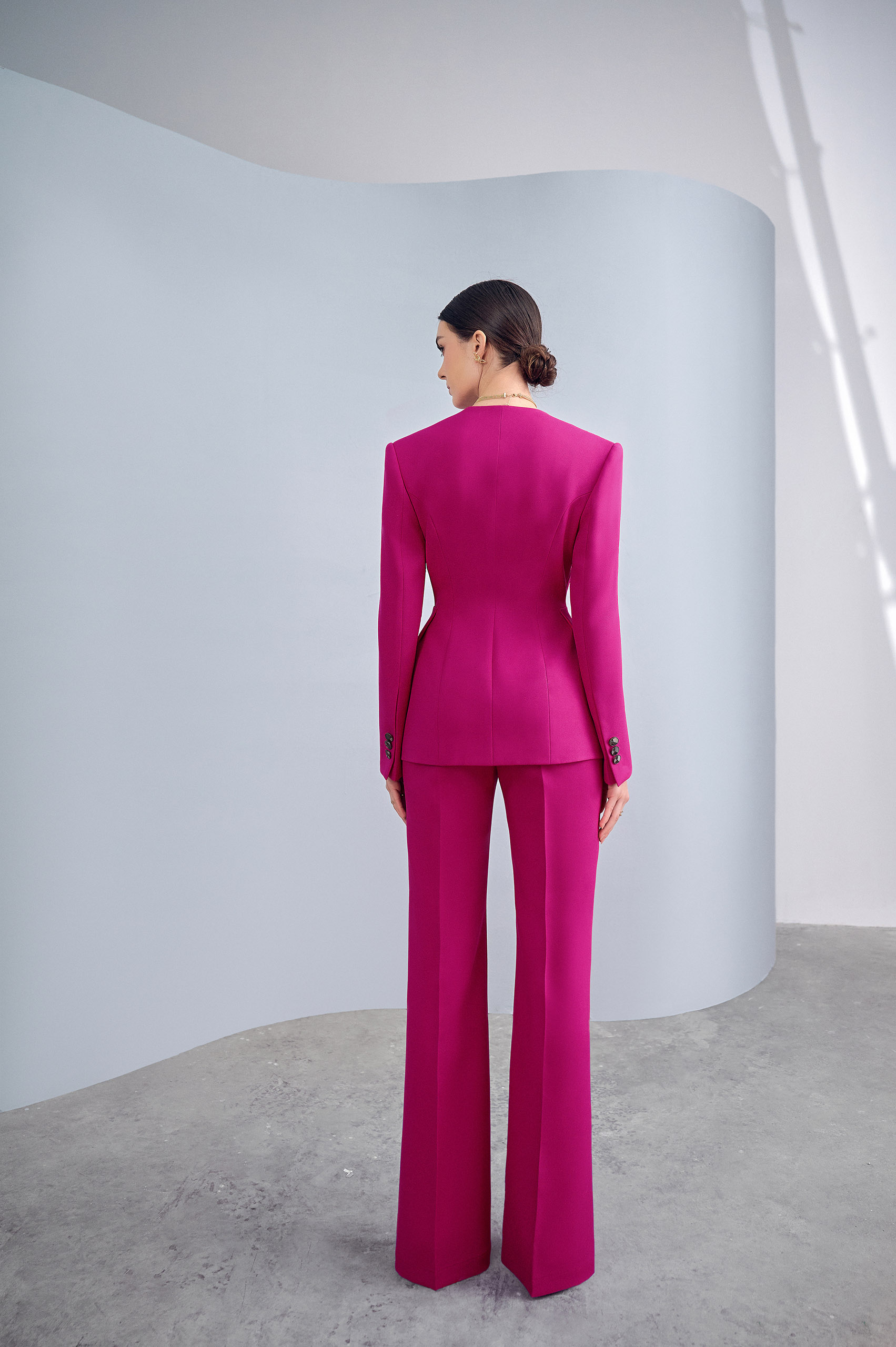 Elia Hot Pink Pleated Blazer - Image 5
