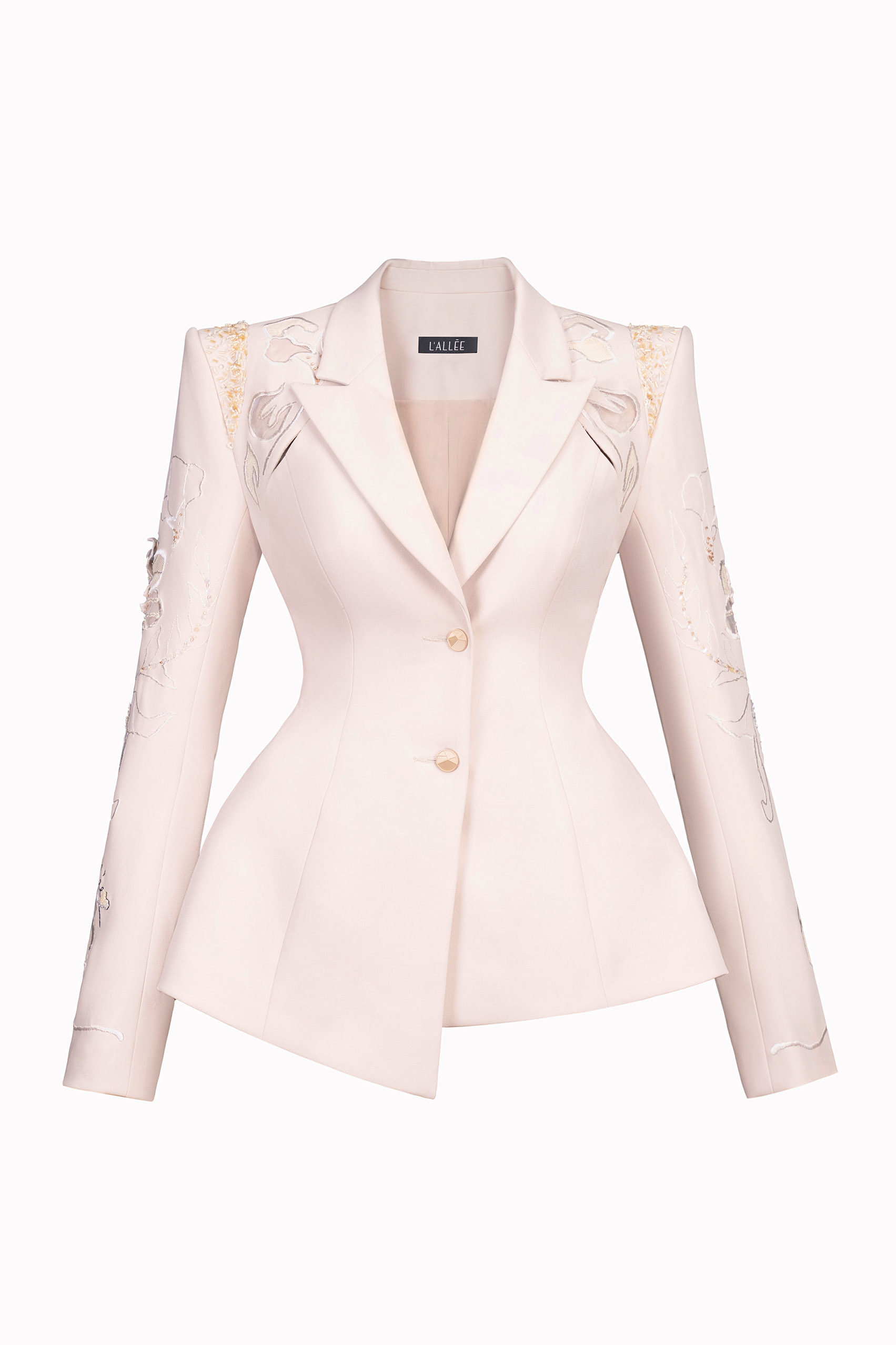 Camel Asymmetrical Lapel Blazer - Image 6