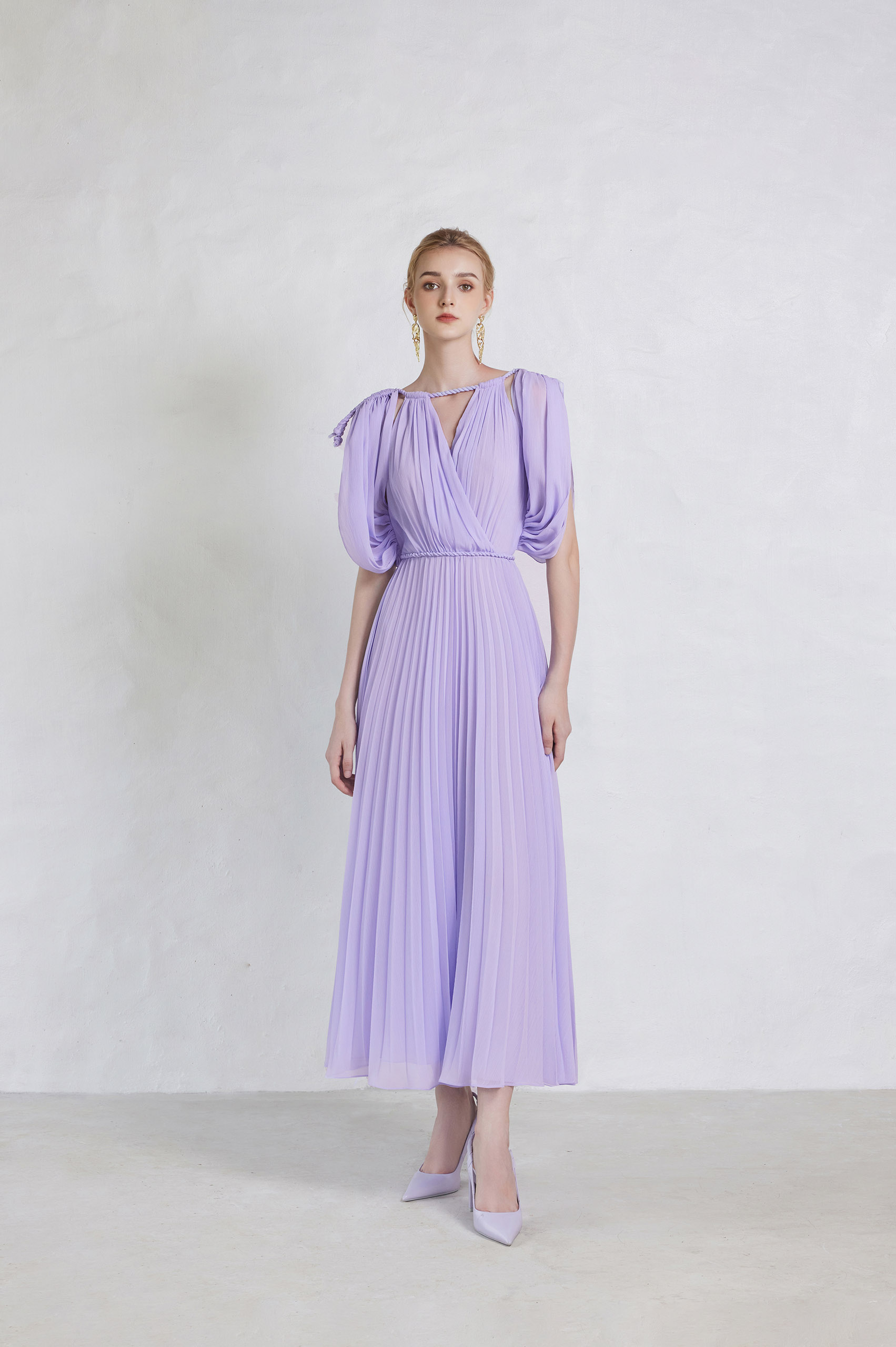 Mira Pleated Maxi Dress