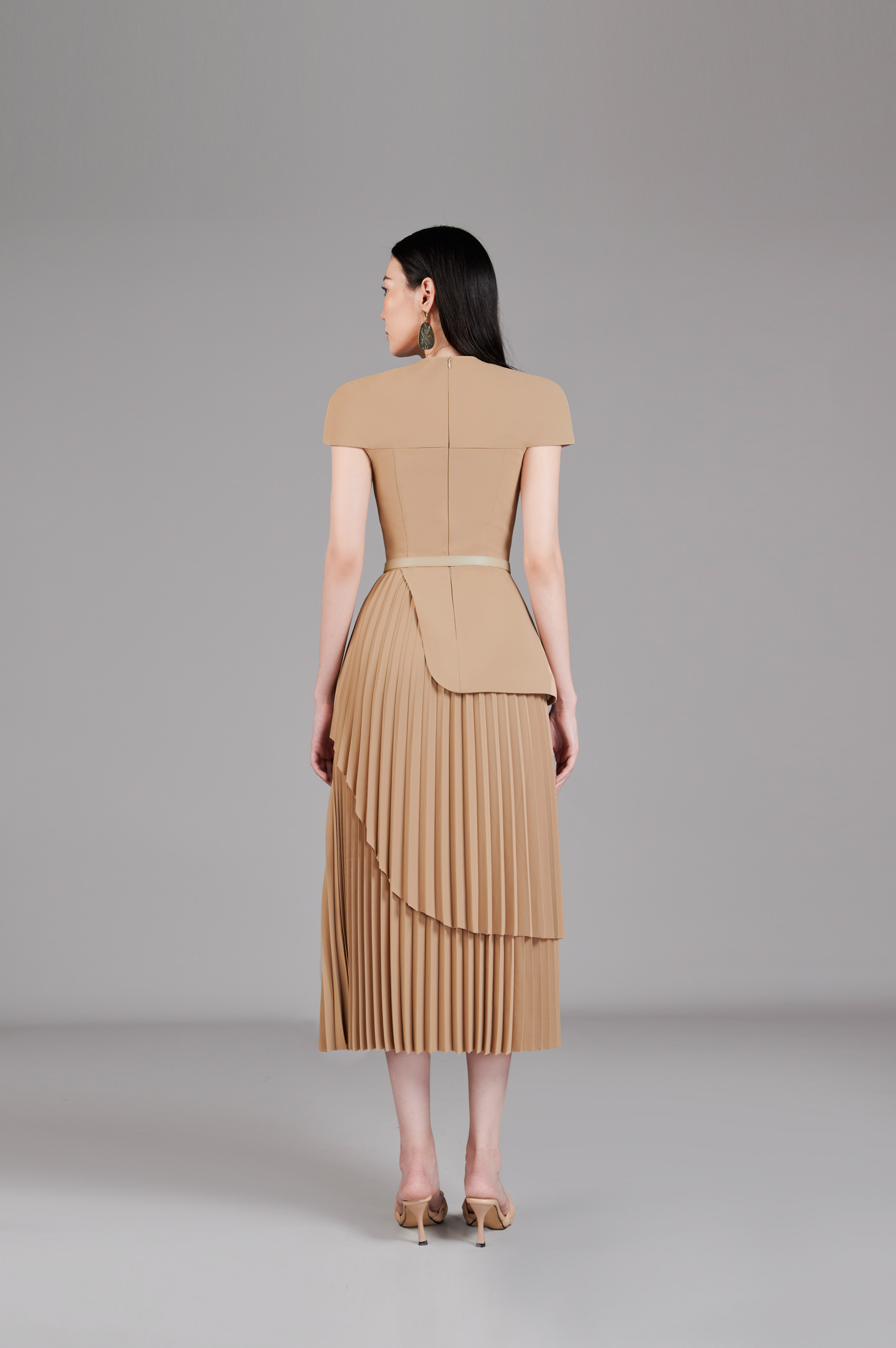 Valli Peplum Pleated Dress - Image 7