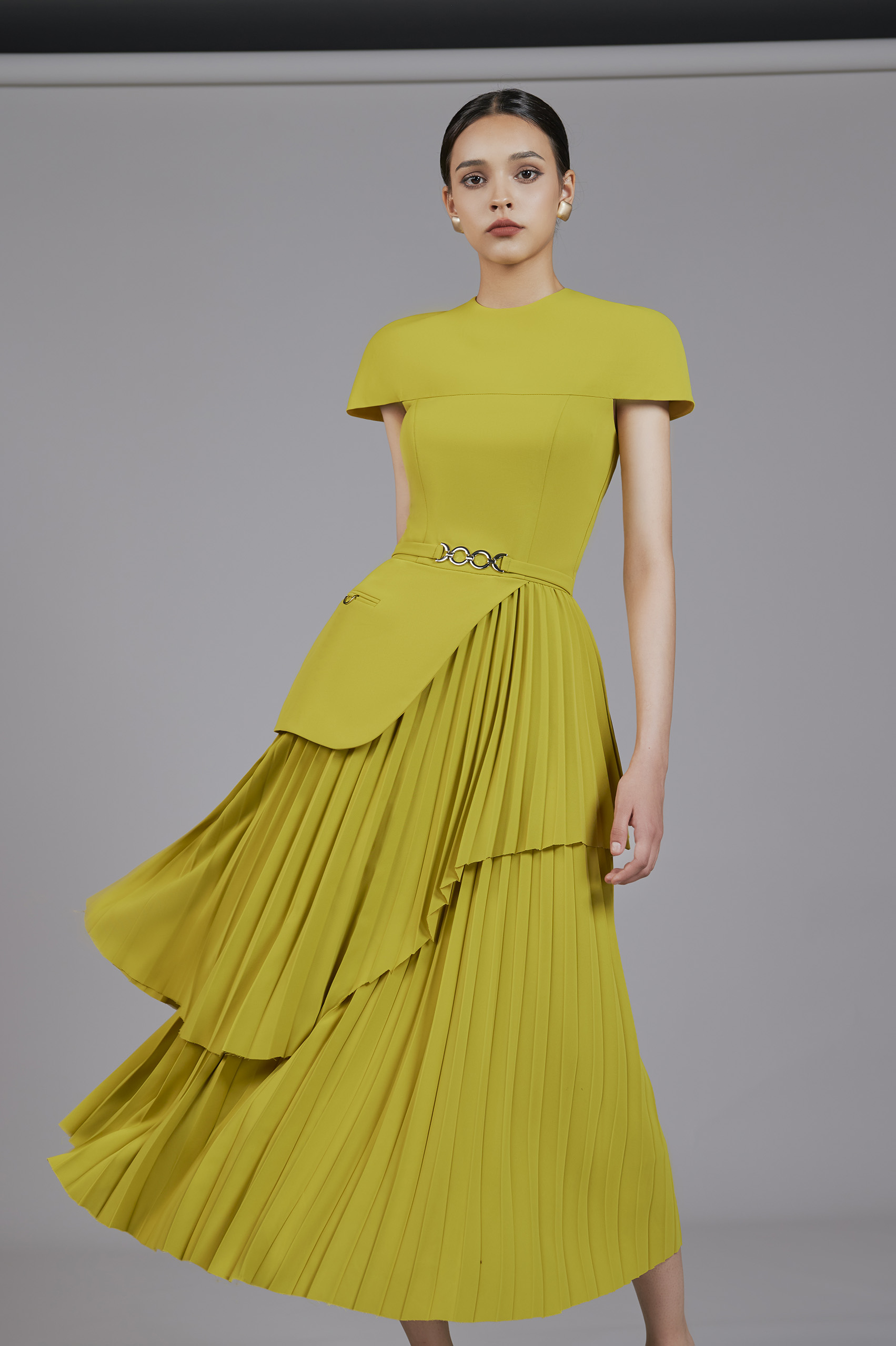 Willow Peplum Pleated Dress - Image 4
