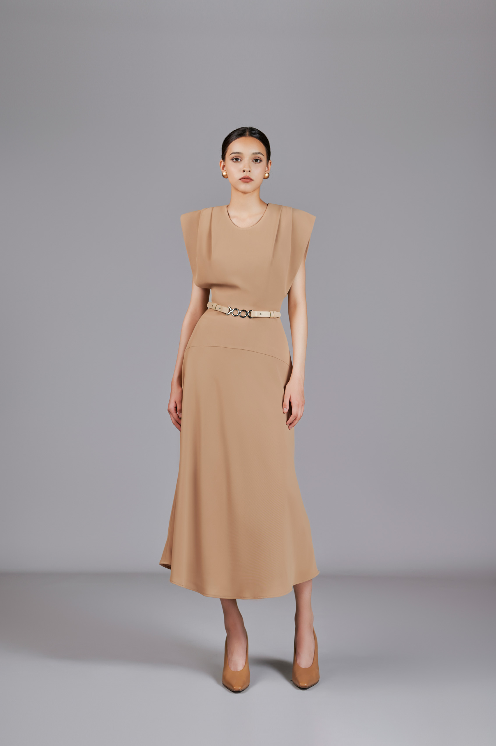 Genni Camel A-line Dress