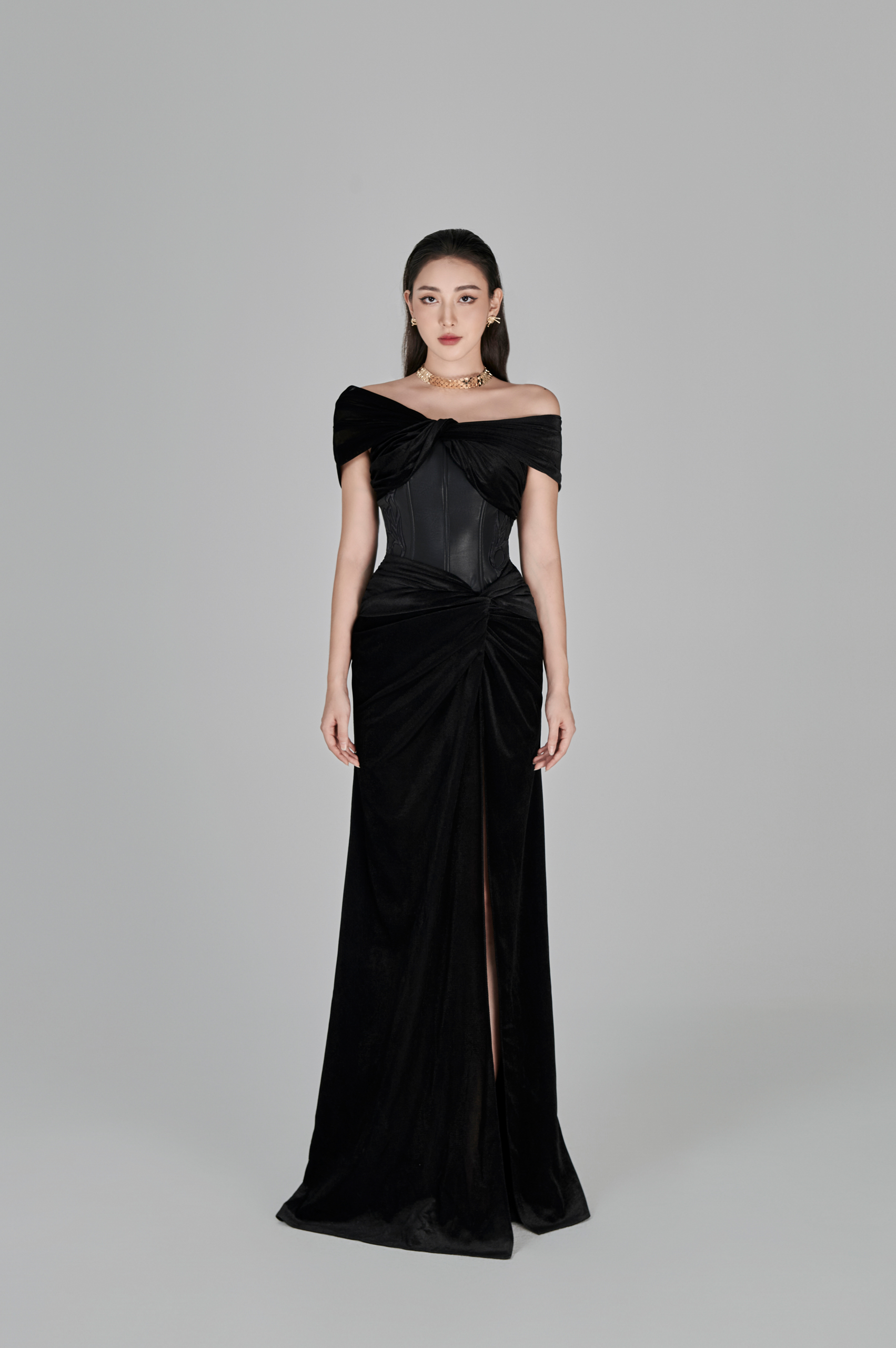 Ana Off-the-shoulder Corset Gown