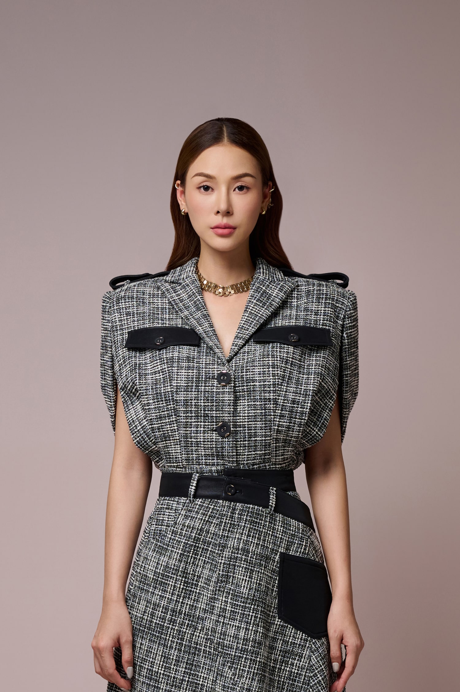 Clytia Caped Sleeves Croptop Jacket
