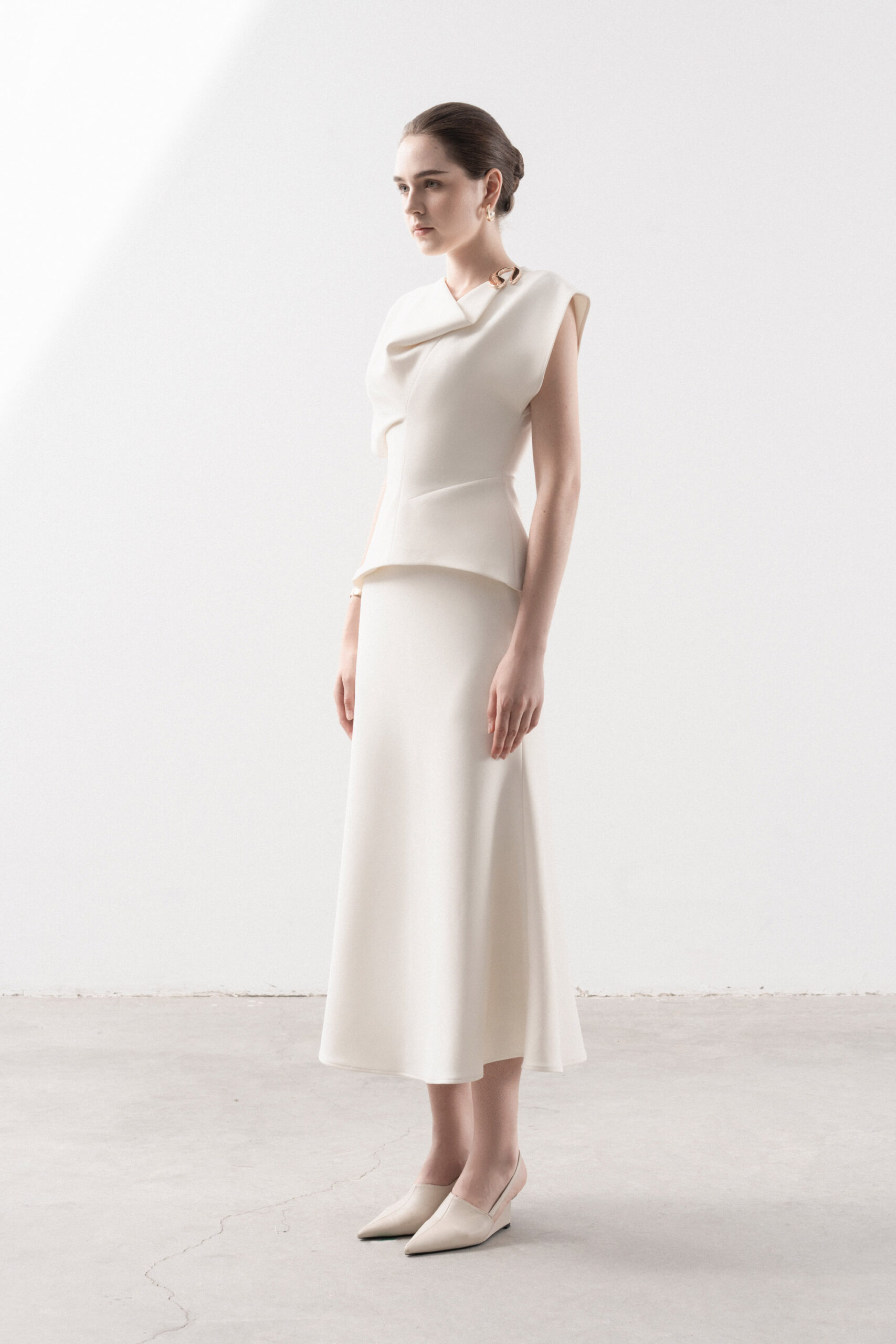 Rachel Asymmetrical Neckline Blouse - Image 3