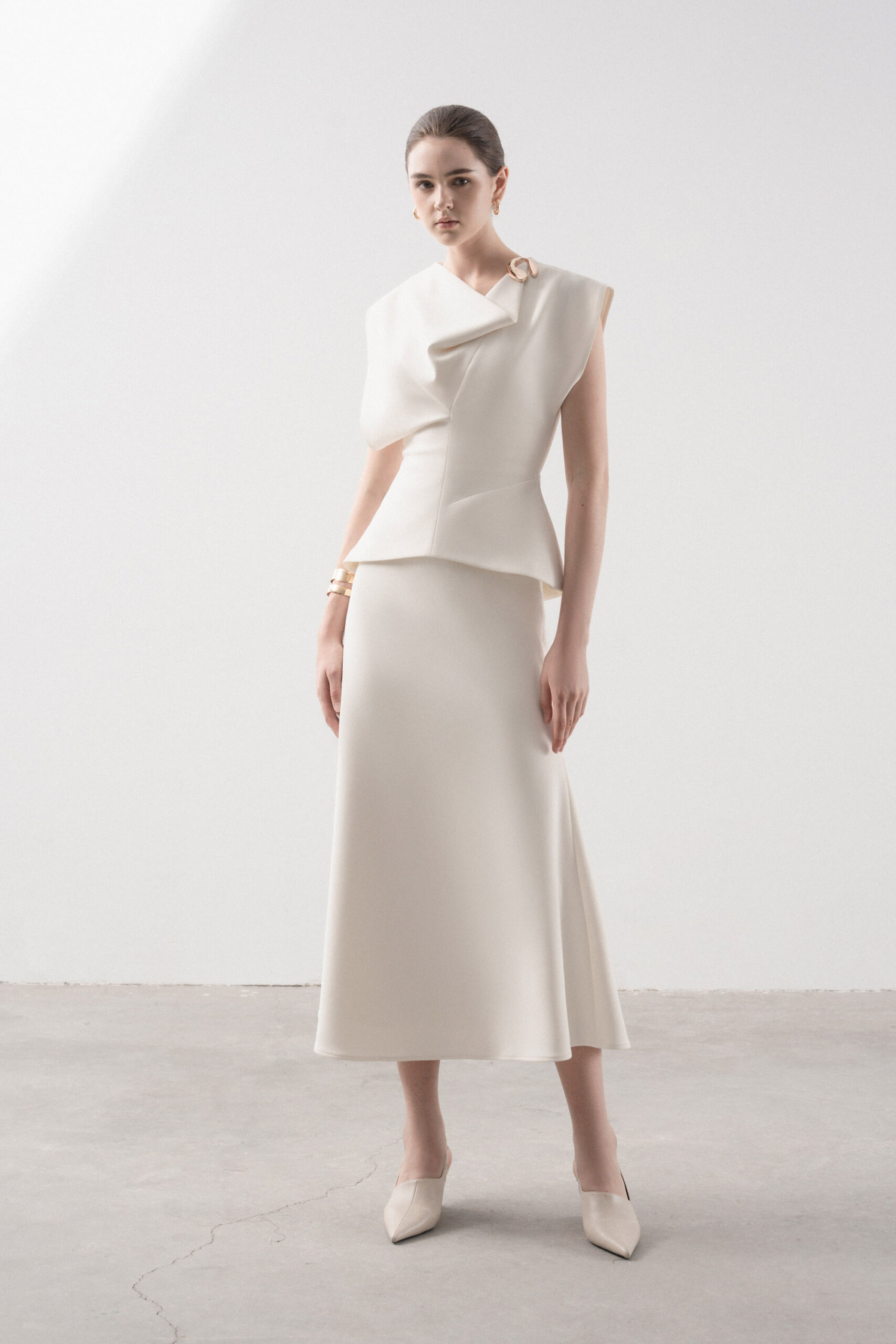 Rachel Asymmetrical Neckline Blouse - Image 5