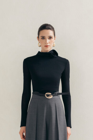 Black 3D Blouse