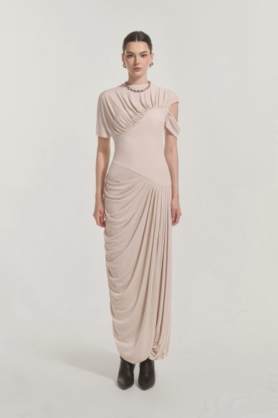 Eris Corset Dress in Coconut Cream