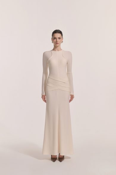 Nyra Lace-Up Midi in Cream