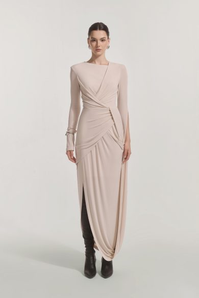 Lunara Tiered Midi in Coconut Cream