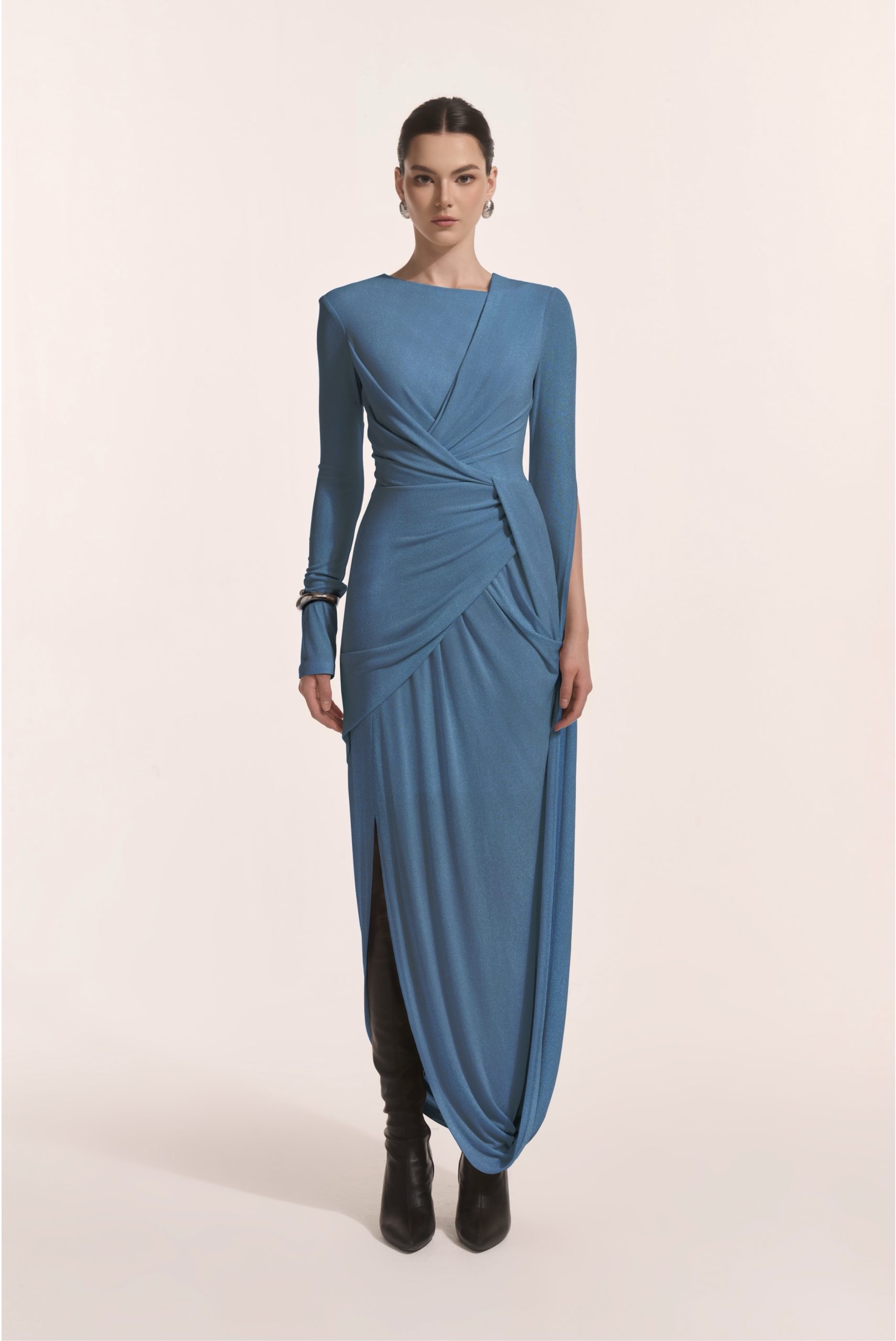 Lunara Tiered Midi in Teal Tide