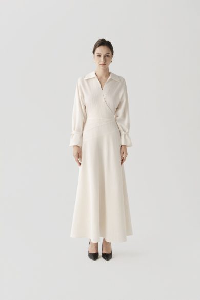 Dewlight Midi Dress in Cream