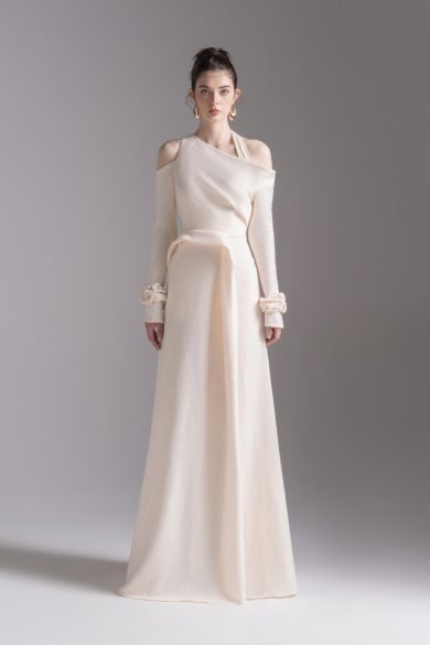 Aura Draped Midi in Cream