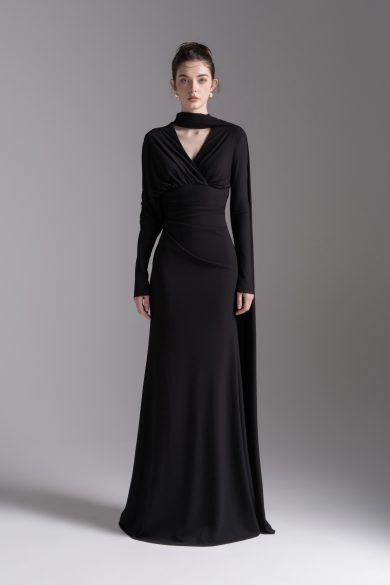 Whisper Trail Dress in Black