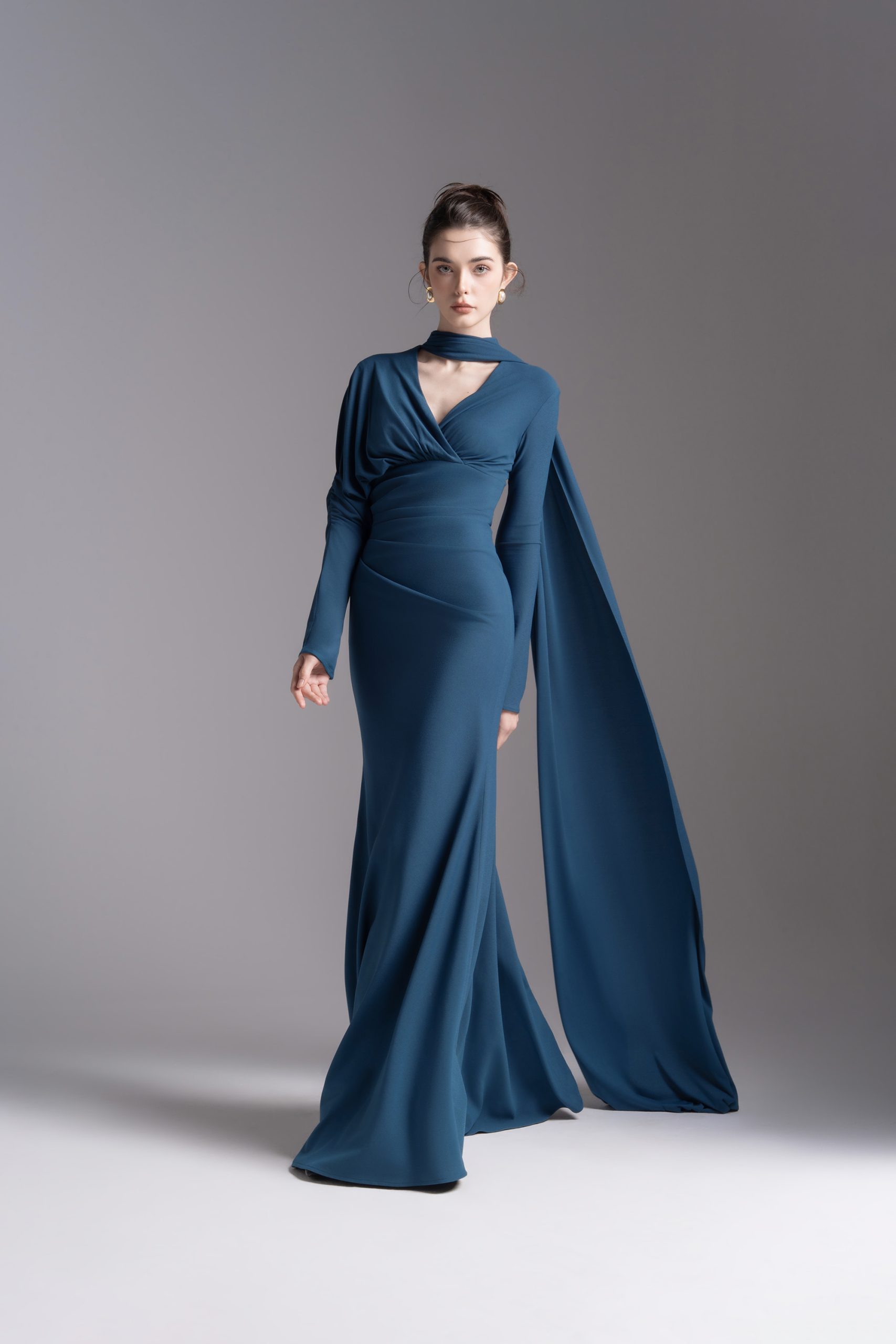 Whisper Trail Dress in Midnight Blue - Image 8