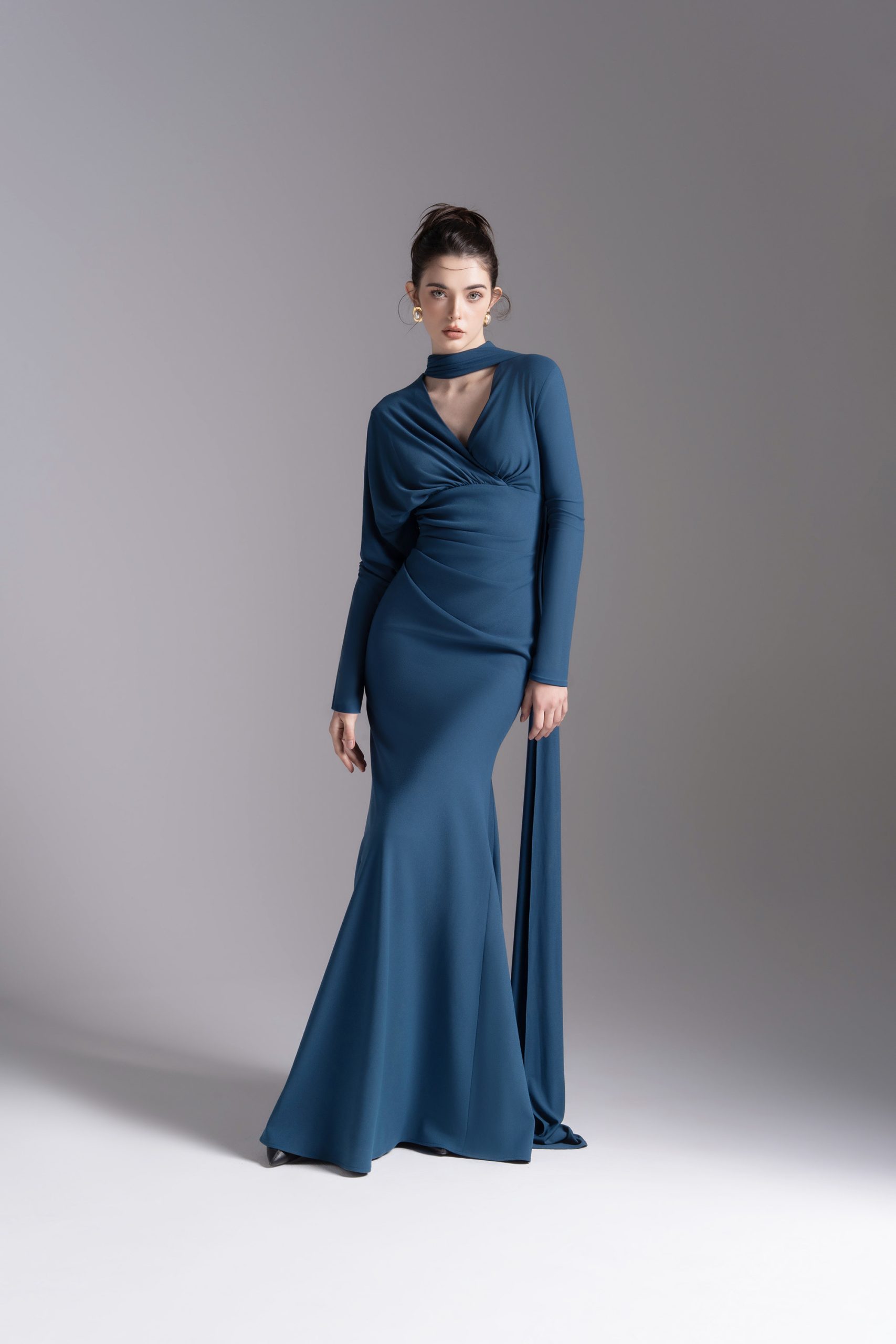 Whisper Trail Dress in Midnight Blue - Image 4