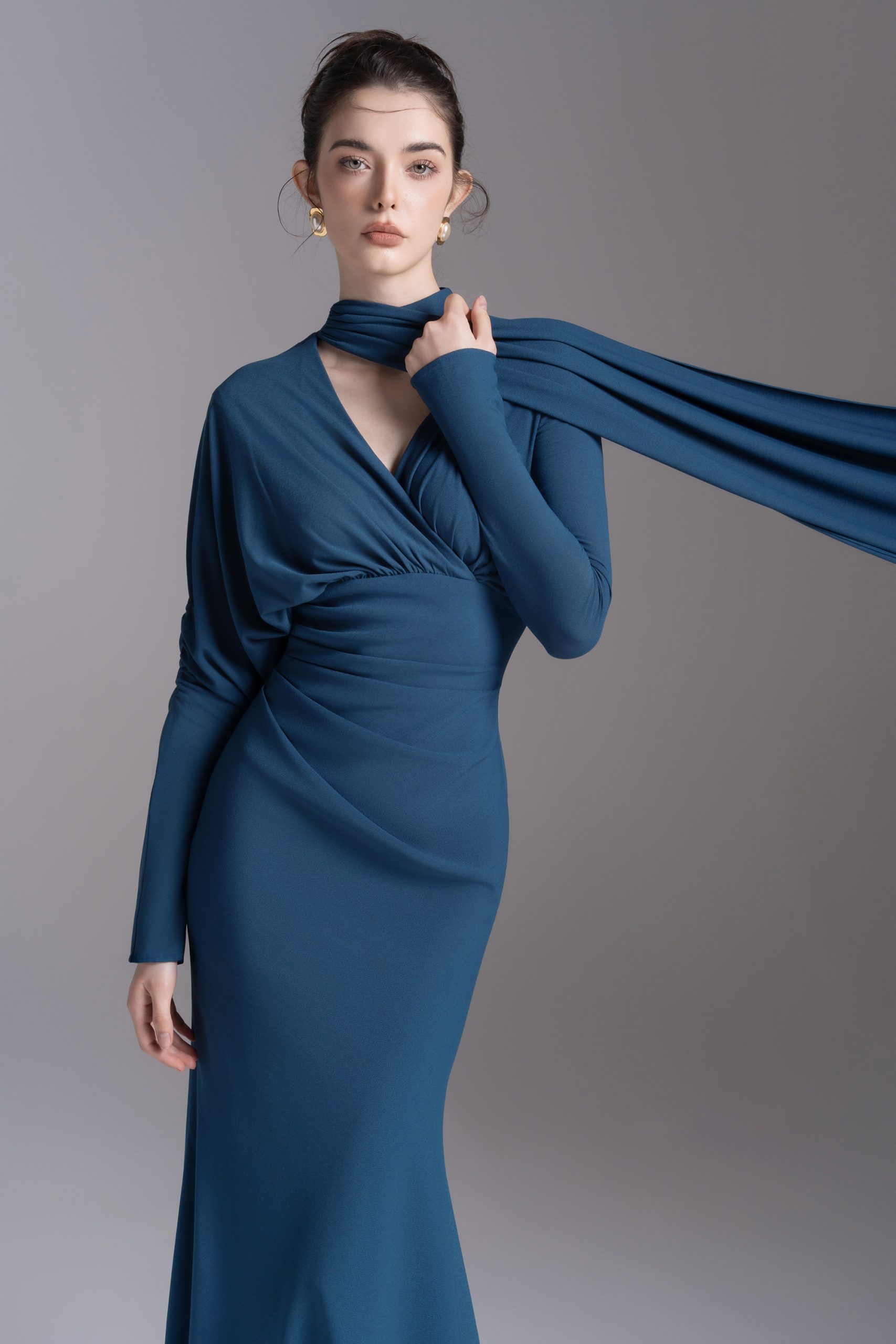 Whisper Trail Dress in Midnight Blue - Image 5