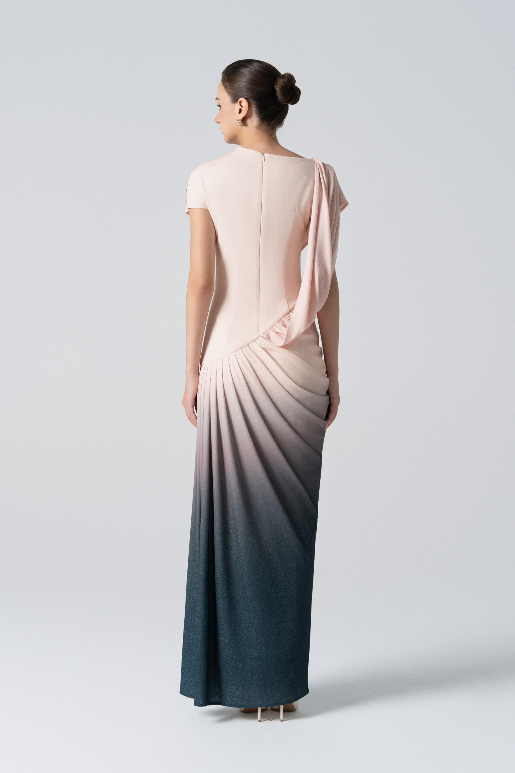 Blush Horizon Midi Ombre Dress in Tender Peach - Image 4