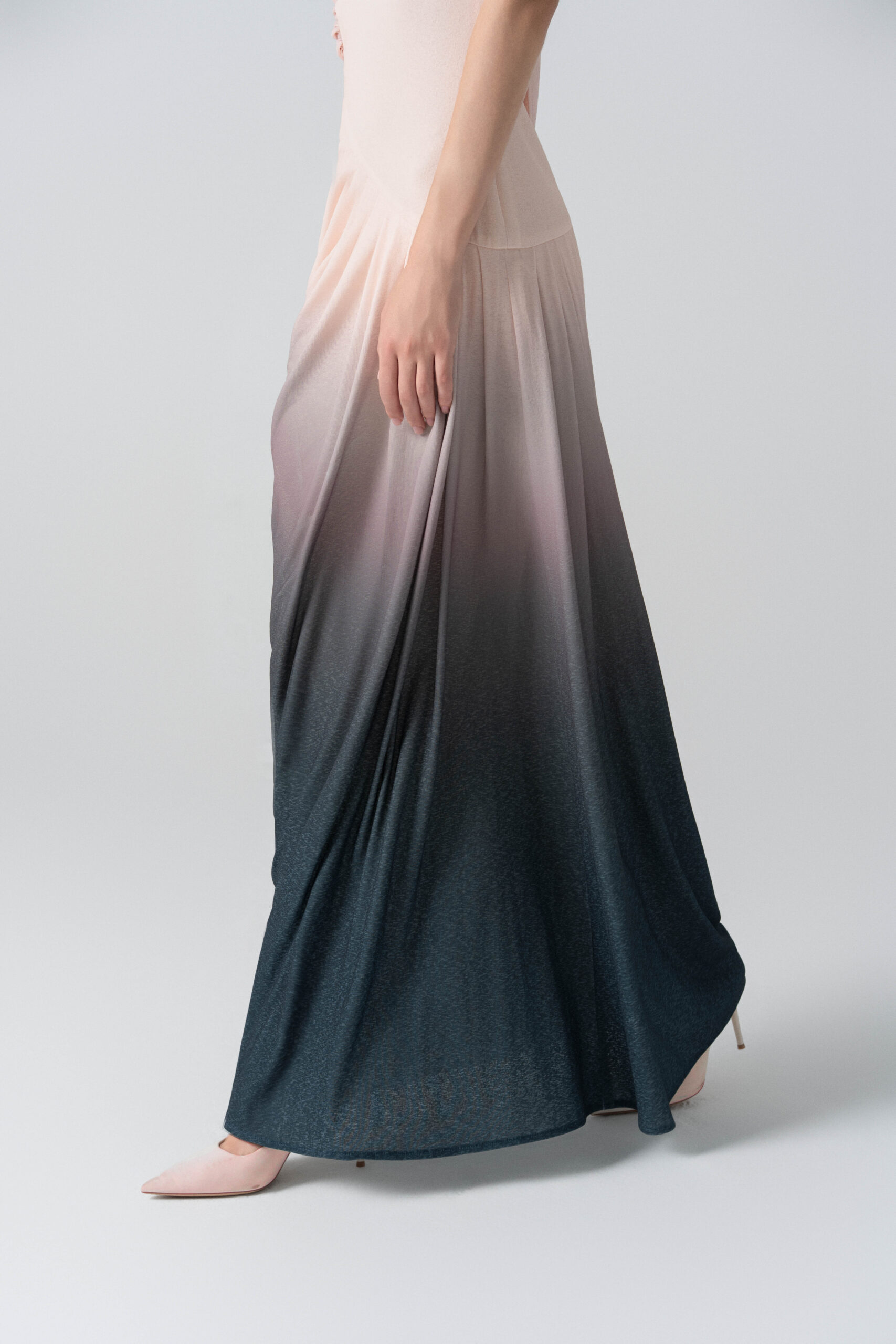 Blush Horizon Midi Ombre Dress in Tender Peach - Image 9