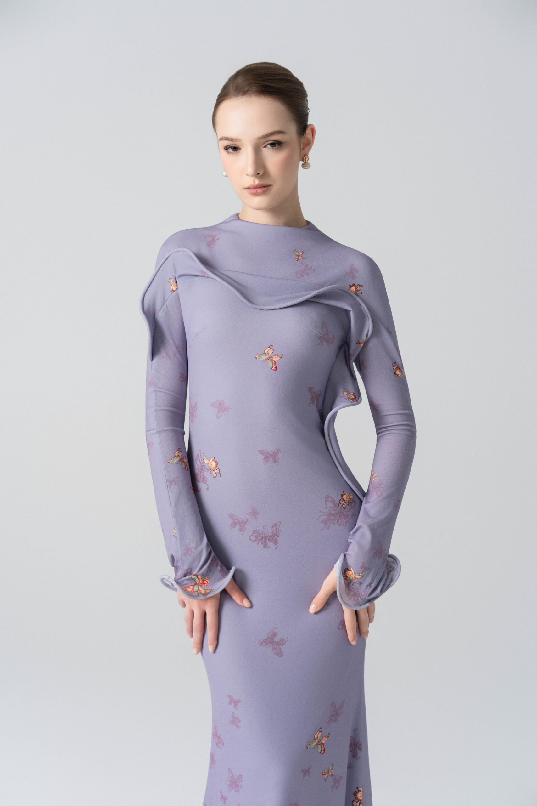 Starfall Bloom Fishtail Dress in Purple Ash - Image 8