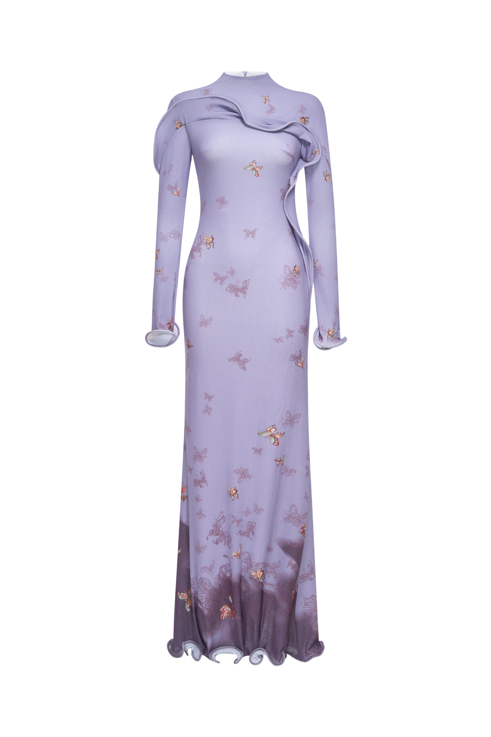 Starfall Bloom Fishtail Dress in Purple Ash