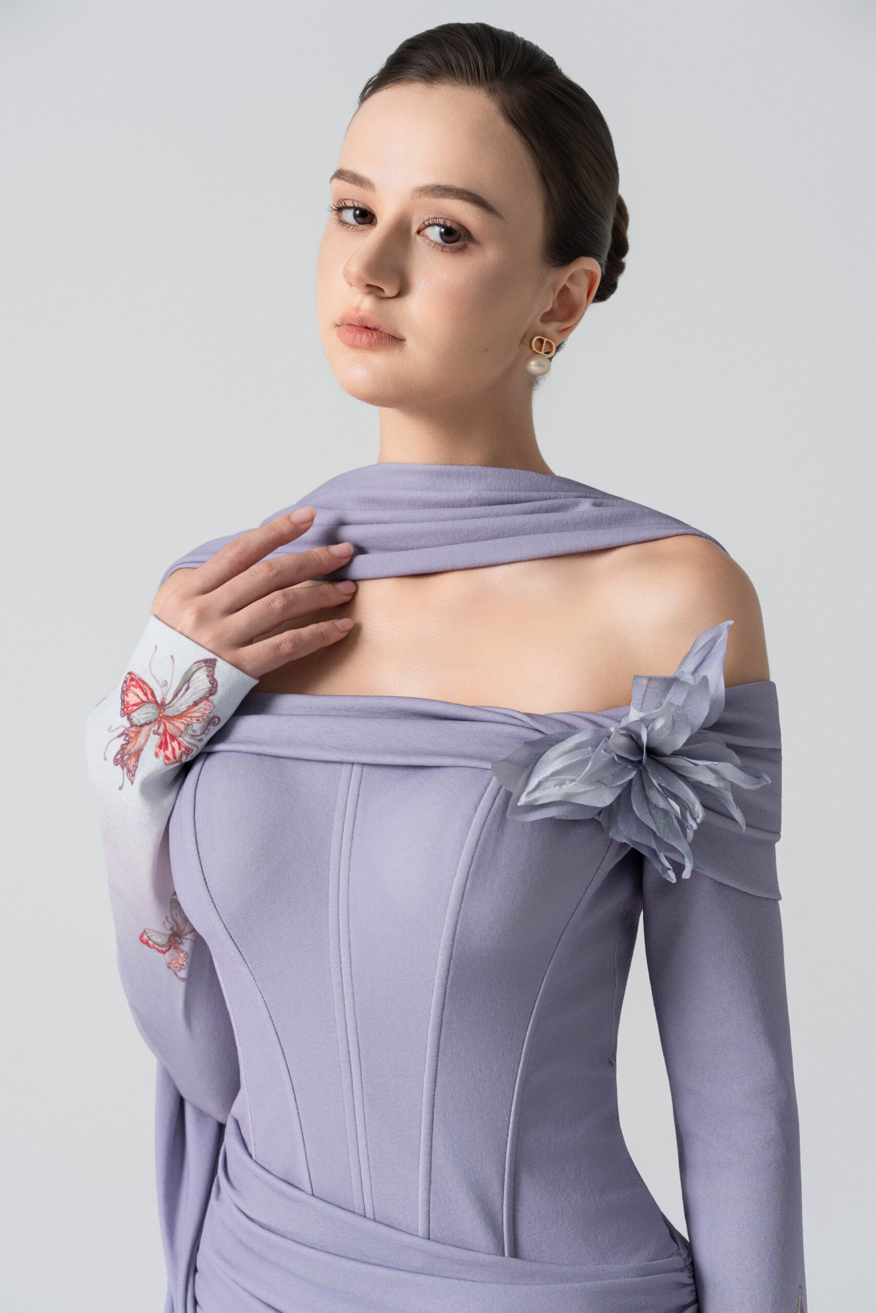 Blooming Grace Gown in Purple Ash Ombre - Image 5