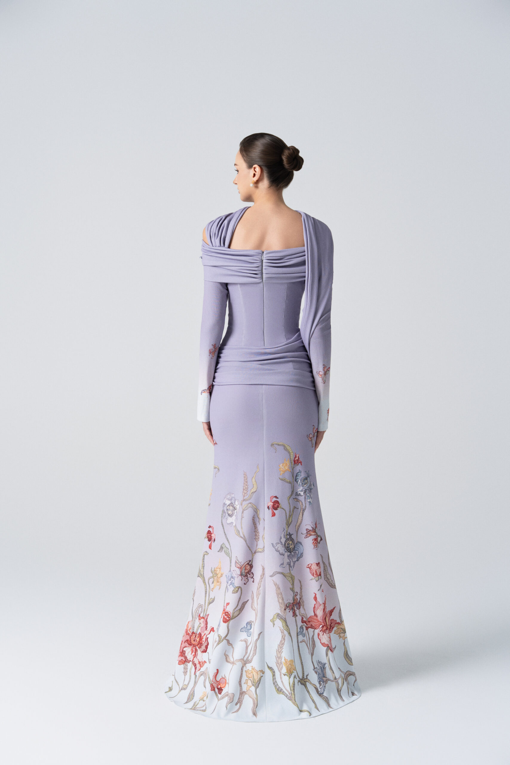 Blooming Grace Gown in Purple Ash Ombre - Image 4